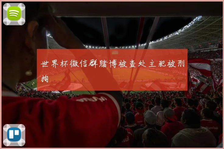 世界杯微信群赌博被查处主犯被刑拘